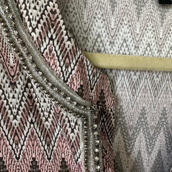 Ilse Jacobsen chevron dress in grays/pinks, size large - Picture 4 of 6